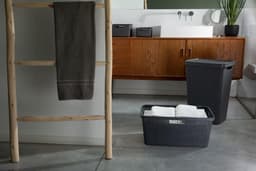 Curver Jute Wasmand met deksel - 58 liter - 2 stuks - Donkergrijs — thumbnail 5