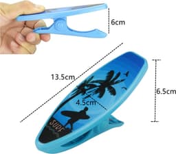 Badhanddoekclip - 2 stuks - plastic strandhanddoekclips - antislip quiltklem - grote wasclips - zeilbootvorm handdoekharingen voor ligstoelen - terras - zwembad — thumbnail 5