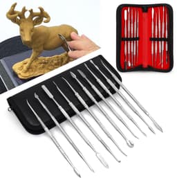 Dubbelzijdige Wasknijpers - Roestvrijstaal - 10 Stuks - Met Opbergtas — thumbnail 1