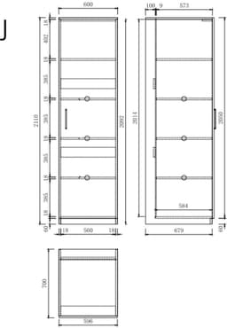 Wasophoogte® Wasmachine Kast Dublin - Wasmachine verhoger - Wasmachine ombouw - 700(D)*2530(B)*2110(H) mm - Taupe — thumbnail 4