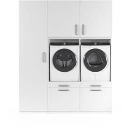 Wasophoogte® Wasmachine Kast Stockholm - Wasmachine verhoger - Wasmachine ombouw - 700(D)*1930(B)*2350(H) mm - Wit — thumbnail 1