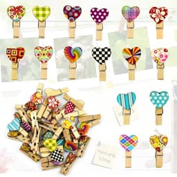 Kleurrijke Wasknijpers met Hartjes - Decoratieve Clips - 50 Stuks — thumbnail 1