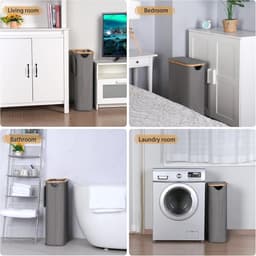 RFWR® Hoge Wasmand met Afneembare Binnenzak 60L - Ideaal voor Kleding, Speelgoed en Handdoeken — thumbnail 4