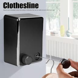 Wall Mounted Stainless Steel Retractable Clothesline - Durable Indoor Balcony Hanging Clothes Drying Rack (Black) — thumbnail 2