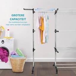 MKSS® Wasrek Inklapbaar op Wieltjes - Droogmolen - Droogtoren Staand — thumbnail 3