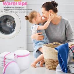 Set van 7 waszakken, wasnetten, waszak bh wasmachine waszak voor delicate was, bh, blouse, ondergoed, schoenen, babykleding, waszak, etc. (roze, 1XL, 2L, 2M, 2BH) — thumbnail 5
