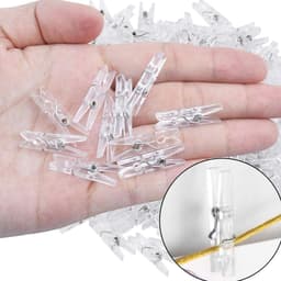Allecto Plus - Set van 100 stuks Lentehangende Clips - Transparante Mini-Klemmen voor Foto's, Lichtkettingen - Kunststof Klemmen met Doorzichtig Ontwerp — thumbnail 4