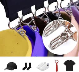 Sokkendroogrek (2-pack), hangend kledingrek met 10 clips voor ondergoed, bh's, sjaals, sokken en handschoenen — thumbnail 5