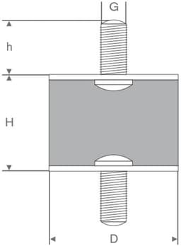 Rubbermagazijn - Trillingsdemper Type A 50x20mm - M10 - Set 10 stuks — thumbnail 3