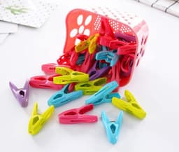Ibenzoa® Zachte en Kleurrijke Wasknijpers Set met Mand voor Binnen en Buiten Droging — thumbnail 2