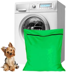 Waszakken voor huisdieren - Waszakken van twill polyester - Grote waszakken met rits - Voorkomt dat waszakken verstopt raken door dierenhaar - wasmachine, 70 x 80 cm，waszak voor huisdieren voor honden, katten en konijnen (groente)- L — thumbnail 1