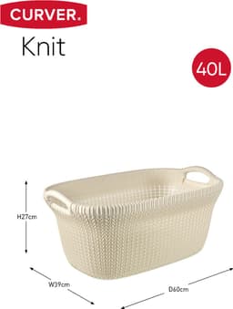 Curver Knit Wasmand - 40L - set van 2 - Oasis white — thumbnail 2