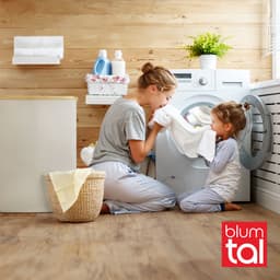 Blumtal Wasmand 140L - Wasmand met 2 uitneembare waszakkken - Wasmand met 2 vakken - Smalle wasmand - Flesverzamelaar - Wasmand met deksel - Beige — thumbnail 5