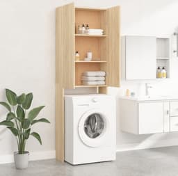 Wasmachine ombouw - Kast - Opbouwmeubel - Verhoger - Wasmachine meubel - Opbergkast - Hout - Sonoma eiken — thumbnail 2
