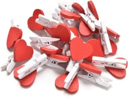 FSW-Products - Kleine Houten Knijpers - 10 STUKS - Knijpertjes - Fotoknijpers - Hartjes - Geboorte wasknijpers - 3 CM - Kaartknijpers - Foto knijpers - Knijper om foto's aan op te hangen - Fotohouder - Knijpers - Wasknijpers - Liefde - Polaroid — thumbnail 1