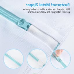 Grote waszakken van mesh 90 x 110 cm met rits voor kleding, beddengoed en dekens - Ideaal voor wasmachine en reisorganisatie — thumbnail 2