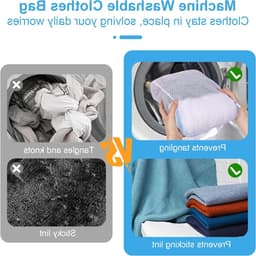 Grote wasnetten voor delicatesse - Herbruikbare waszakken met premium ritssluiting (50x60cm) — thumbnail 2