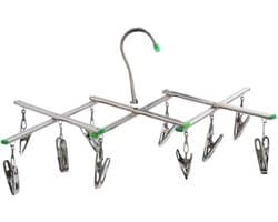 Wasknijpers RVS - Kledingclips - Sokken Organiseren - Roestbestendig Sterke Grip - 3 stuks - Zilverkleurig