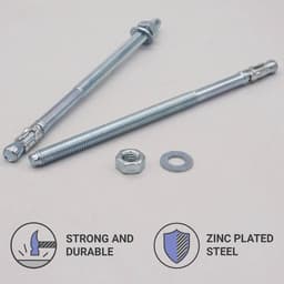 Wigankers - Keilankers metalen pluggen - Beton bevestigen - Verzinkt staal - M8 x 165 mm - Zilverkleurig — thumbnail 2