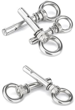 Ringanker Bout - Expansiebout Oogbout - Bevestigen in Steen - Roestvrij Staal 304 - M18x140mm - Zilverkleurig — thumbnail 5