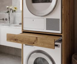 Wasmachinekast met Bord - Wastoren Opzetkast - Ruimte Optimaliseren - Uittrekbare Plank - 187x65x66 cm - Eiken Goud — thumbnail 4