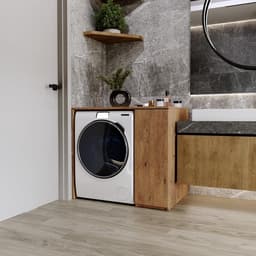 Wasmachine Ombouw - Opbouwmeubel - Kast Wasdroger - Meubel - solide — thumbnail 5