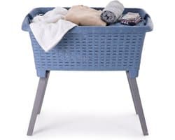 Bathroom Solutions wasmand op poten - donkerblauw - 35 ltr - 60 x 40 x 28 cm - Wasgoedmanden