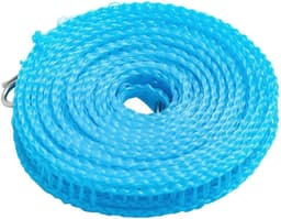 Waslijn - Draagbaar - Kamperen Reizen - Winddichte Haken - 500 cm - Blauw — thumbnail 1