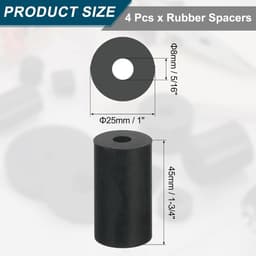 Rubberen Afstandhouders - Platte Sluitringen - Apparaten Verhoging - Duurzaam Rubber Materiaal - Set van 4 - Zwart — thumbnail 4