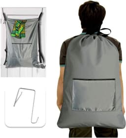 SVG commerce Waszak voor op reis | Vuile kleding hangende tas voor achter de huisdeur | Schoudertas waszak Grijs — thumbnail 3