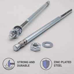 Wigankers - Keilankers metalen pluggen - Betonbevestiging - Verzinkt staal - M10 x 250 mm - Zilverkleurig — thumbnail 2