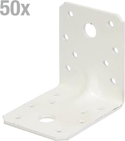Hoekanker extra sterk - Versterkte hoek - Houtverbindingen maken - Met rib - 70 x 55 mm - Wit — thumbnail 3