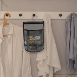 Hanging Bag voor Kledingknijpers, Opbergzak voor Squeegee en Doucheaccessoires, Ideaal voor Wasruimte en Balkon, Zwart — thumbnail 5
