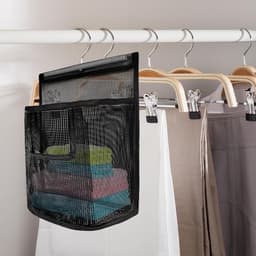Hanging Bag voor Kledingknijpers, Opbergzak voor Squeegee en Doucheaccessoires, Ideaal voor Wasruimte en Balkon, Zwart — thumbnail 3