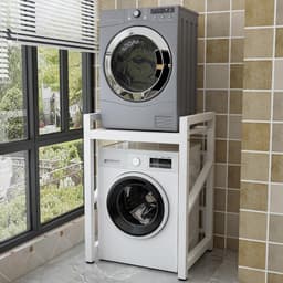 Wasmachine Verhoger - Opbergrek - Ruimte Besparen - 3 Hoogte-instellingen - 73x63x105cm - Wit — thumbnail 2