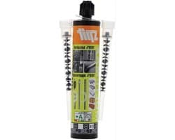 Chemische Mortel - Injectieanker - Bevestigen in Steen - Brede Toepassing - 280 ml - Grijs