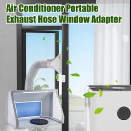 Slangadapter voor airconditioning - Kunststof - 22 x 25 x 2 cm - Draagbaar - Afvoersystemen - Raamontluchtingsset — thumbnail 2