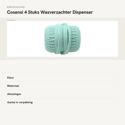SnelShoppen - 4 Stuks Wasmachine Vloeistof Dispenser Ballen, Duurzame Stoffen Verzorgingsballen voor Kleding, Herbruikbaar en Veilig voor Wasmachine, — thumbnail 4