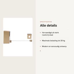 Dailygoods- Waslijn Uittrekbaar - Wanddroogrek - Roestvrij Staal - Max. Belasting 20 kg - 4,2 Meter - Modern Design - Kledinglijn — thumbnail 2