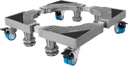 Mini koelkaststandaard - Draagbare wasmachinestandaard met 8 wielen - Draagbare wasmachinewagen - Met 4 stevige poten - Geschikt voor koelkasten, wasmachines en drogers - Grijs — thumbnail 1