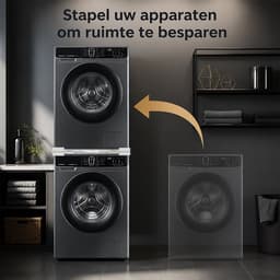 Wasmachine Stapelkit - Droger Stapelrek - Verstelbaar Wasmachine Verbindingsframe - Wit - Geschikt Voor 24 Tot 29 Inch Wasmachine En Droger — thumbnail 3