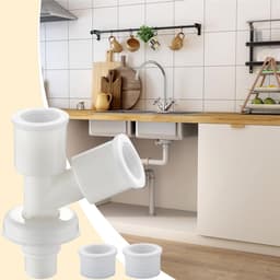 Afvoer Adapter - Wasmachine Slang - Lekvrije Aansluiting - Telescopische Flexibiliteit - Universeel - Grijs — thumbnail 2