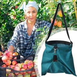 Tuinoogstschort - Oogstschort - Fruit plukken - Waterdichte zakken - 40x38x28cm - Groen — thumbnail 2