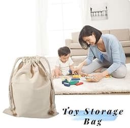 Dailygoods- Waszak Grote Capaciteit - Katoenen Waszak - Huishoudelijke Opslagzak - Reizen - Ecologisch Katoen - Sluiting met Koord - Opbergtas — thumbnail 2