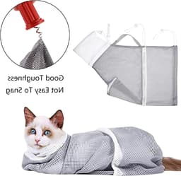 Multifunctionele Waszak voor Katten - Veilig Badderen, Nagelknippen en Verzorging met Anti-bijt Netwerk — thumbnail 2
