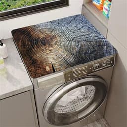 Wasmachine Droger Mat - Bovenplank Beschermer - Aanrecht Droog Houden - Snel Absorberend Sneldrogend - 50 x 60 cm - Houtnerf — thumbnail 4
