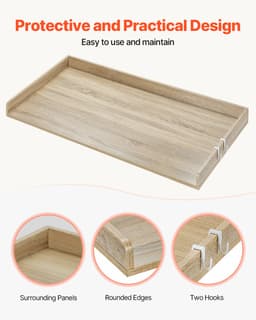 VEVOR Werkblad voor Wasmachine Droger Houten Opzetstuk 1370x700x69mm Eiken — thumbnail 4