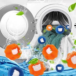 12 Pcs Lint Balls - Washing Machine Pet Hair Remover - Lint Ball voor het Verwijderen van Dierenharen en Lint in de Wasmachine — thumbnail 4