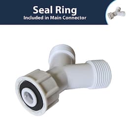 Dubbele wasmachine Y-connector | BSP 3/4 inch | Kraanverdeler voor 2 apparaten | Wit kunststof | Eenvoudige installatie — thumbnail 2