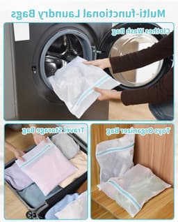 Mesh Waszakken met Ritsen - 2 Stuks 30 x 40 cm Herbruikbare Waszak voor Delicaat Ondergoed, Sokken en Lingerie — thumbnail 3